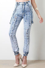 Load image into Gallery viewer, Distressed Acid Wash Overalls test