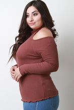 Load image into Gallery viewer, Ribbed ነፃ በቅዝቃዜ ሽያጭ ተጠቃሚ የሚሰጡዋቸውን Keyhole ከፍተኛ