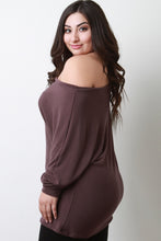 Load image into Gallery viewer, One Shoulder Dolman Sleeve Sweater Top test