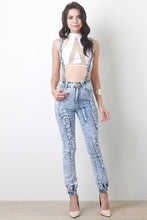 Load image into Gallery viewer, Distressed Acid Wash Overalls test

