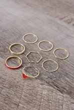 Load image into Gallery viewer, በልብ ቅርፅ የተሠራ የኢሜል ማራኪ የቀለበት ስብስብ
