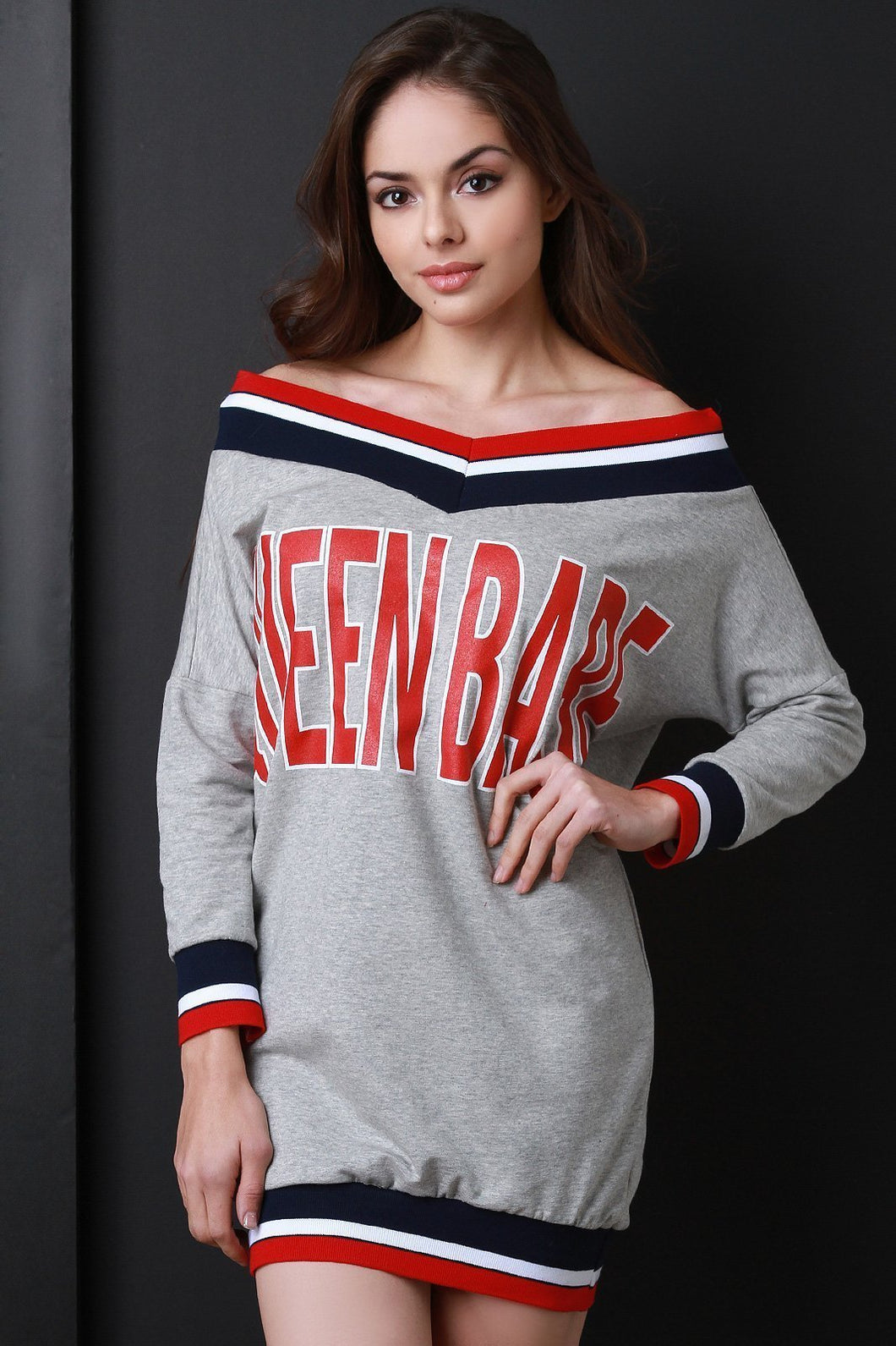 ንግሥት Babe Varsity ቅድሚያ Sweater