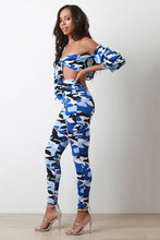 Load image into Gallery viewer, Camouflage Front Tie Tube Top and Leggings Set
