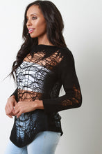 Load image into Gallery viewer, ከፊል-erርድ የተከተፈ ሹራብ ረዥም እጀታ ከላይ
